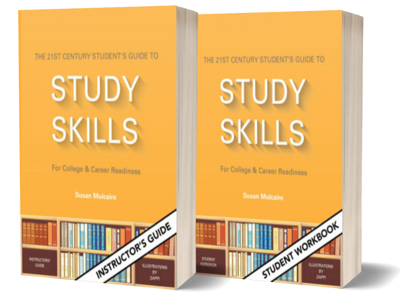 Study Skills Instructor's Guide and Student Workbook standing side by side